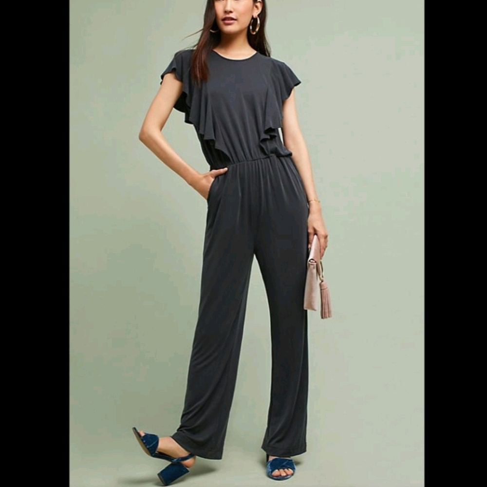 Anthropologie Leto Ruffled Jumpsuit